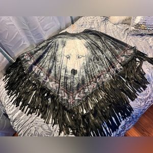 Beautiful Wolf Poncho